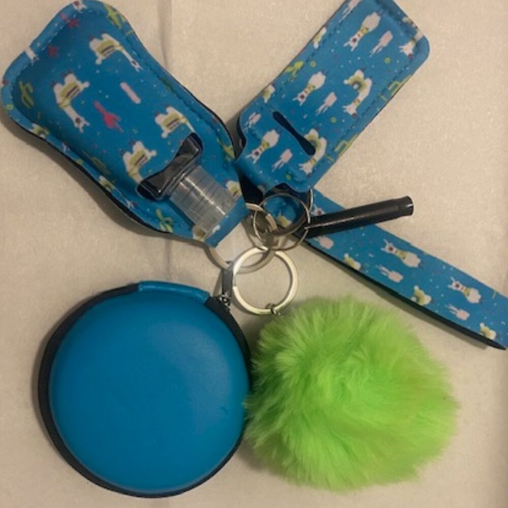 POMPOM LAMA (Lime Green)KEYCHAIN SET